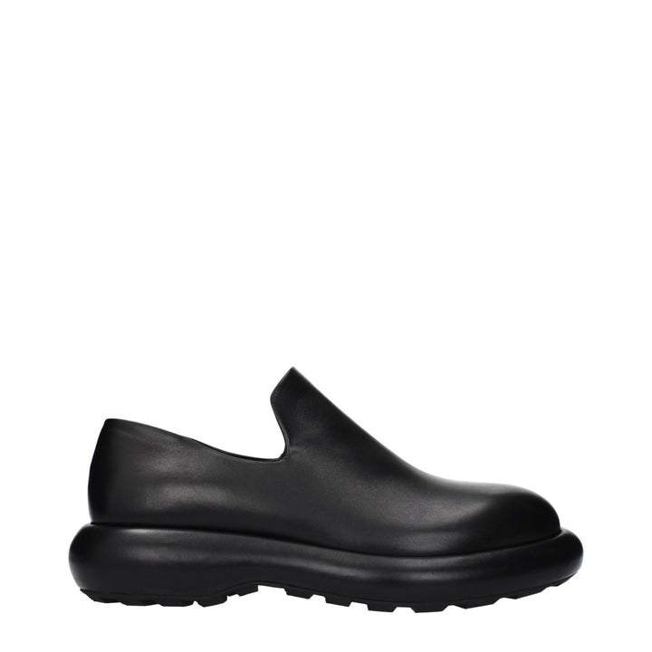 Black Leather Slip-On Loafers