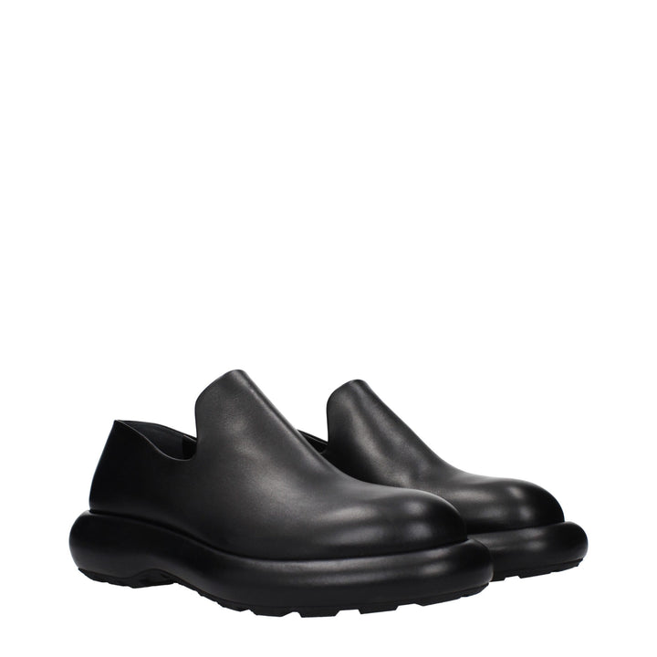 Black Leather Slip-On Loafers