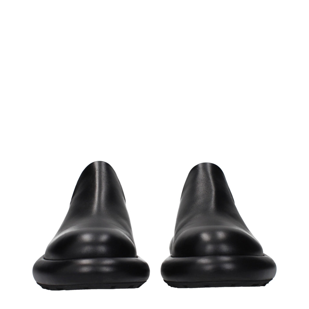 Black Leather Slip-On Loafers