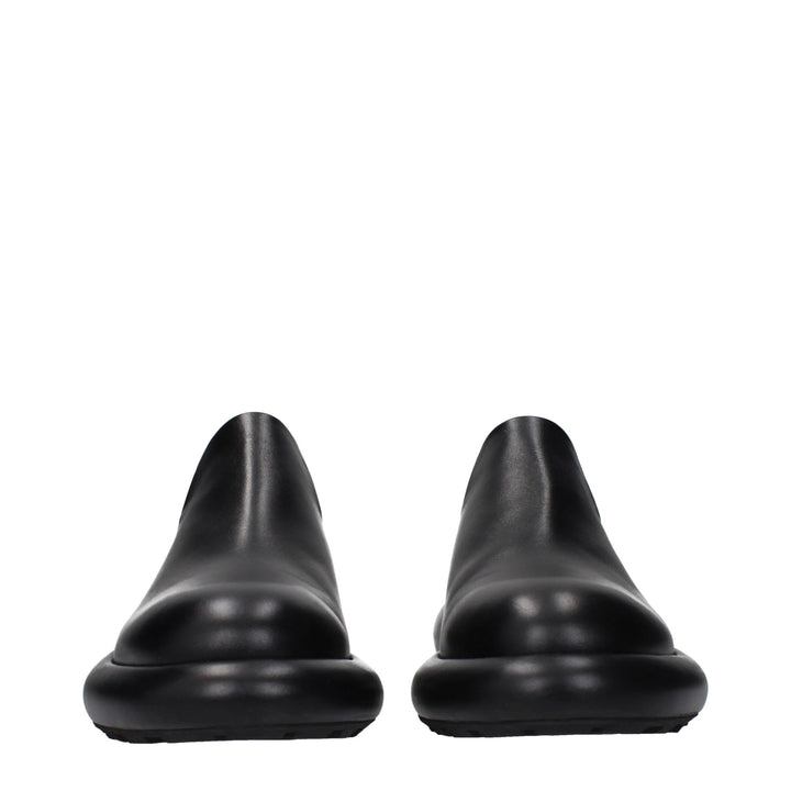 Black Leather Slip-On Loafers