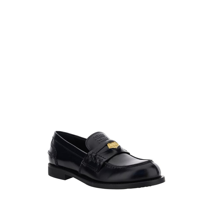 Black Calf Leather Bos Taurus Slip-On Loafers