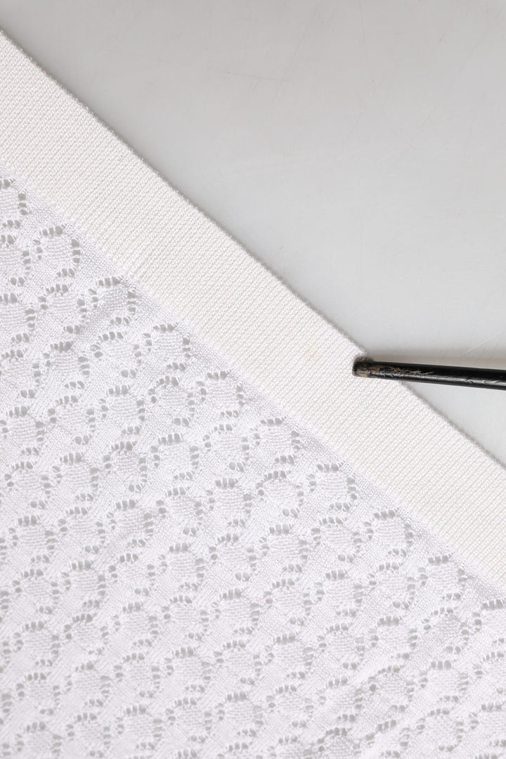 White Lace Silk Knit Long Sleeves Cardigan Top