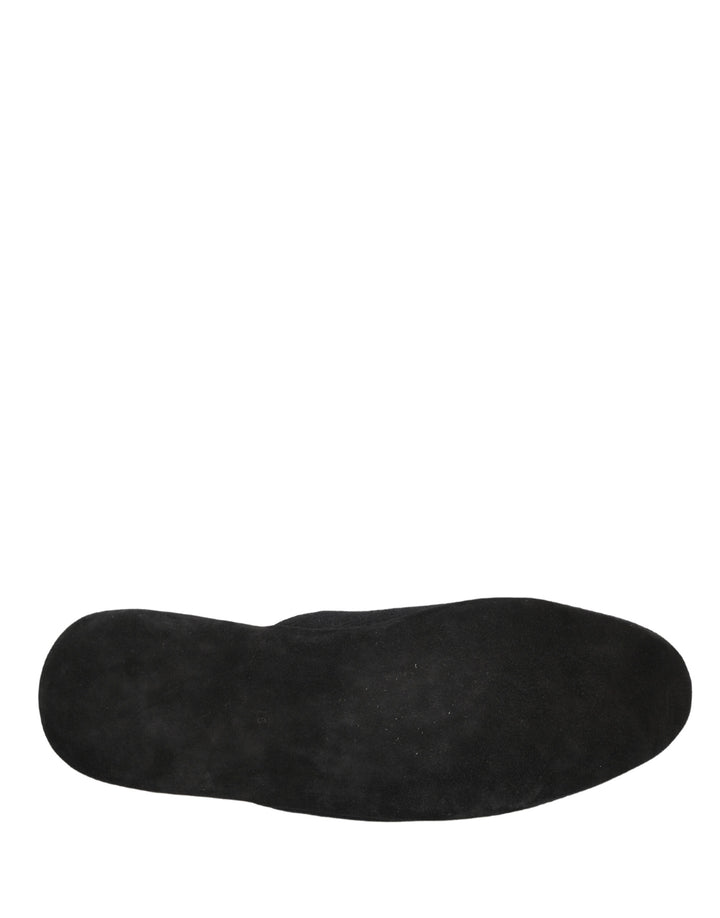 Black Wool Cashmere Red Quilted Slippers Shoes