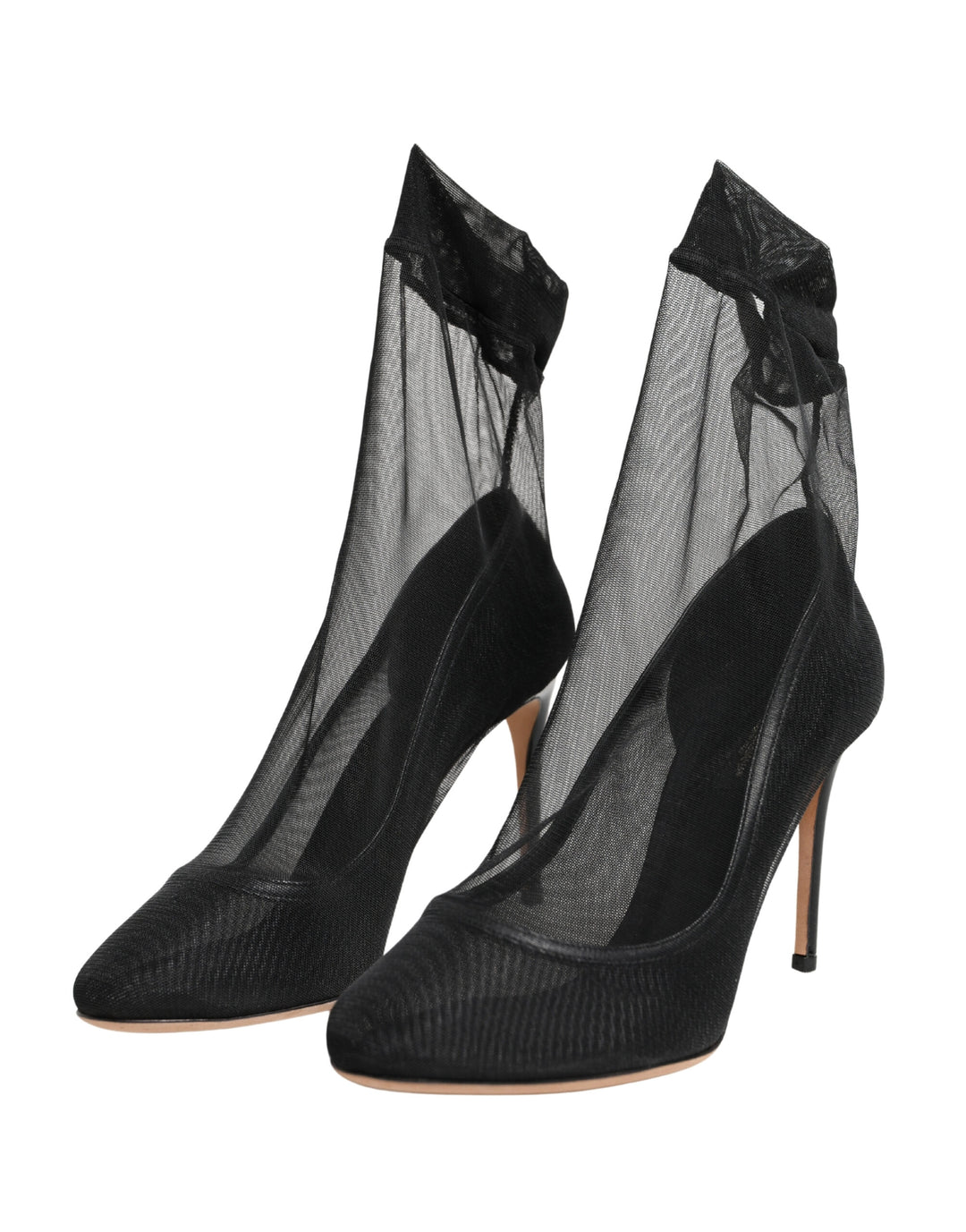 Black Nylon Stretch Mesh Sock Boots Shoes