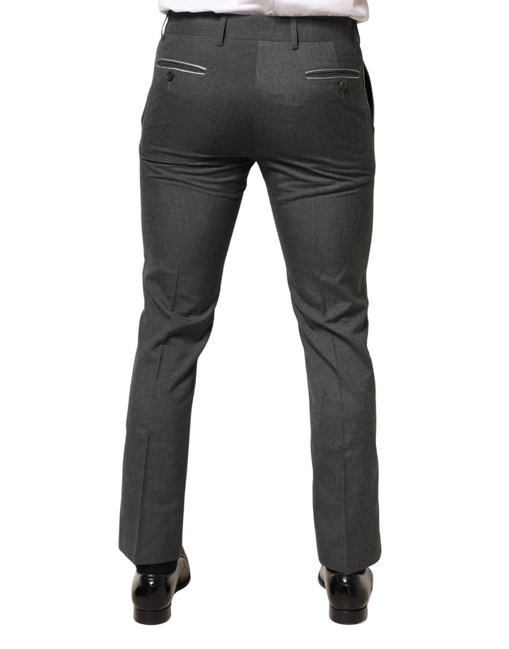 Gray Polyester Formal Dress Trouser Pants