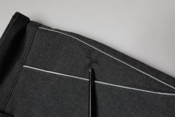 Gray Polyester Formal Dress Trouser Pants