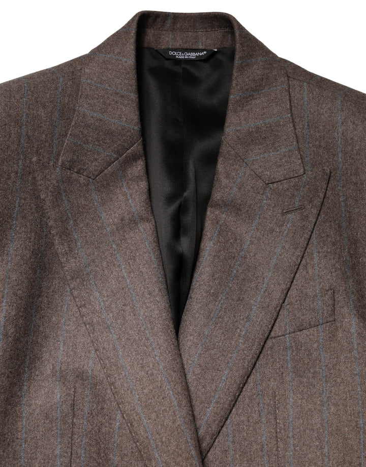 Brown Stripes Single Breasted Blazer