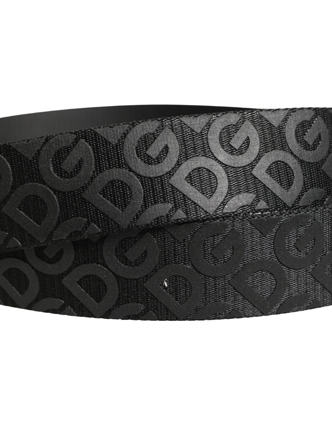 Black Logo Monogram Silver Metal Buckle Belt