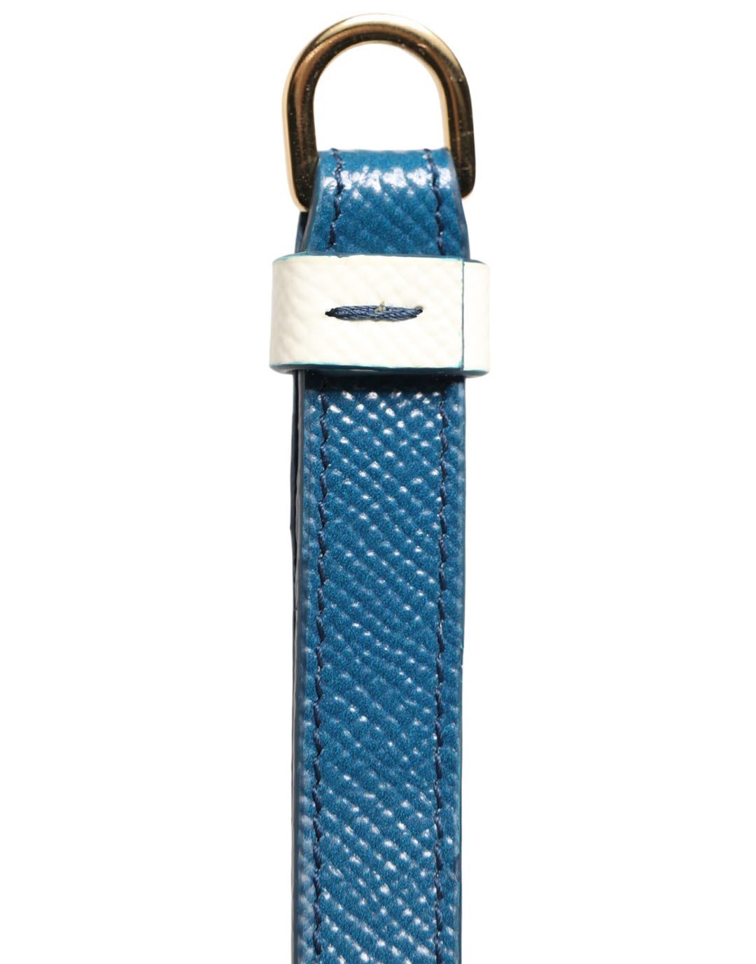 White Calf Leather Logo Flip Holder Strap Airpods Case