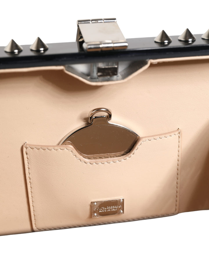 Black Acrylic Plexiglass Studded DOLCE BOX Clutch Bag