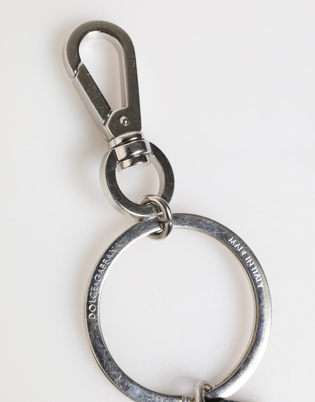 Black Silver Brass LogoPlaque Metal Ring Keyring  Keychain