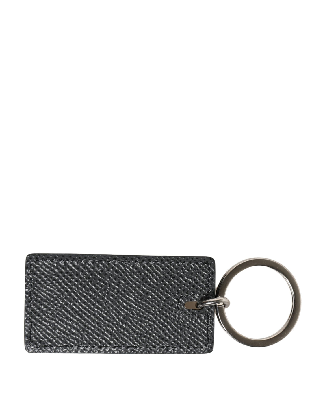 Black Calf Leather D&G Logo Metal Ring Keyring Keychain