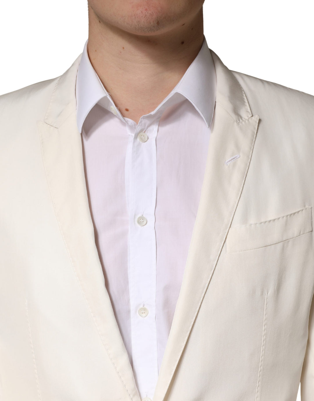 White Cotton Single Breasted Jacket Blazer