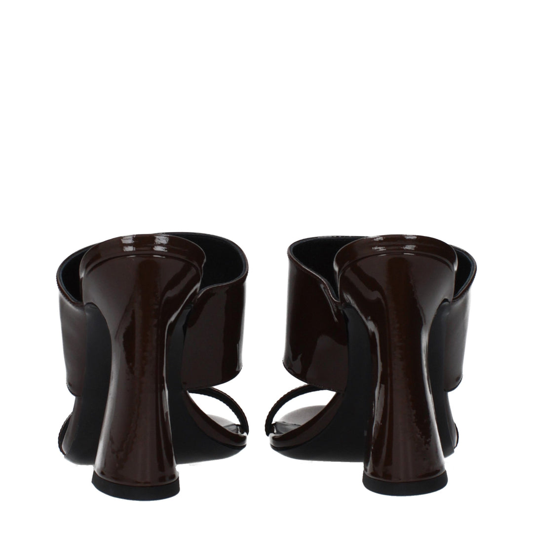 Brown Leather Stiletto Heel Sandals