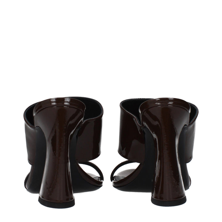 Brown Leather Stiletto Heel Sandals