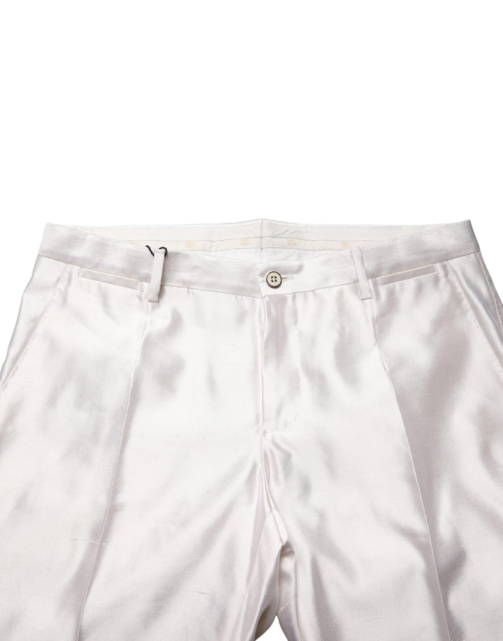 White Silk Satin Dress Formal Trouser Pants
