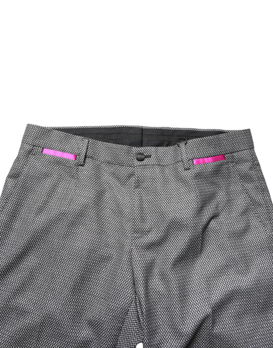 Gray Viscose Skinny Men Dress Trouser Pants