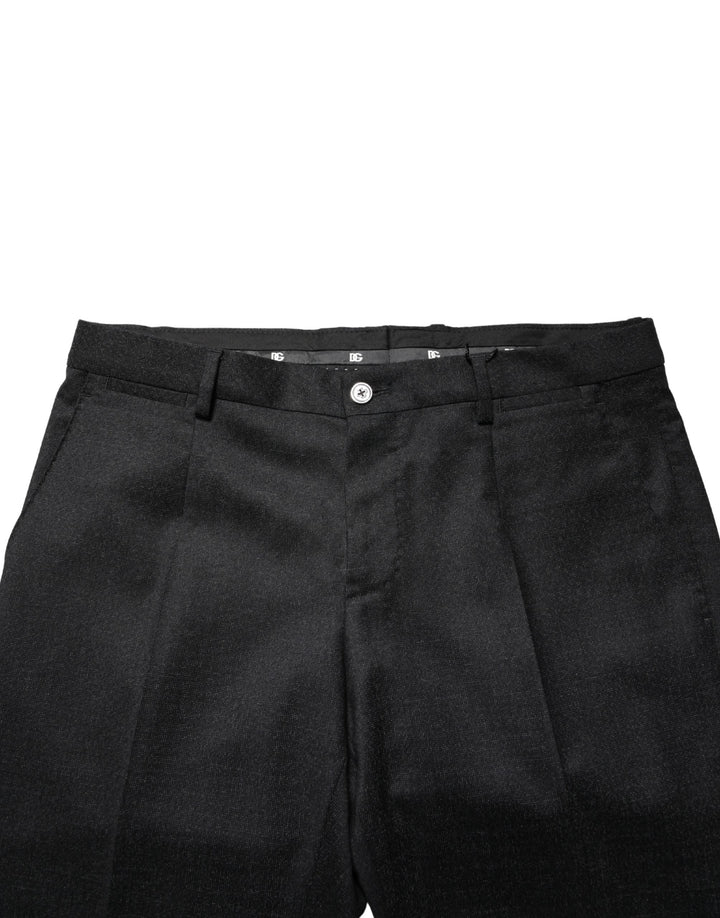 Black Wool Skinny Men Dress Trouser Pants
