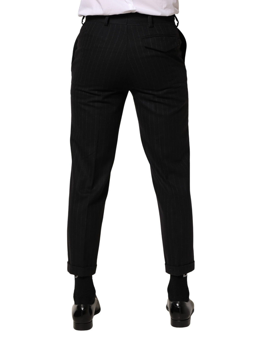 Black Stripes Wool Dress Formal Trouser Pants