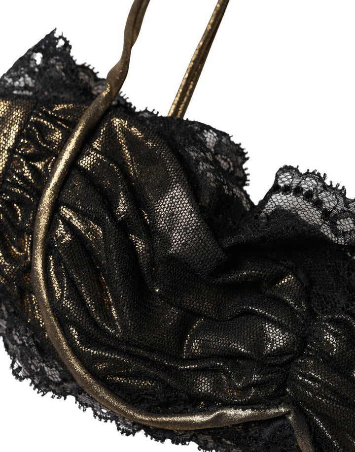 Black Silk Underwired Balconnet Bra Underwear