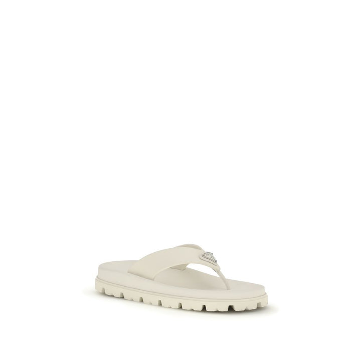 White Rubber Flip-Flop Sandals