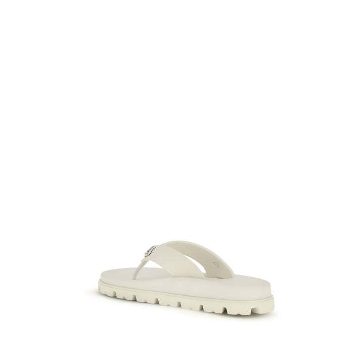 White Rubber Flip-Flop Sandals
