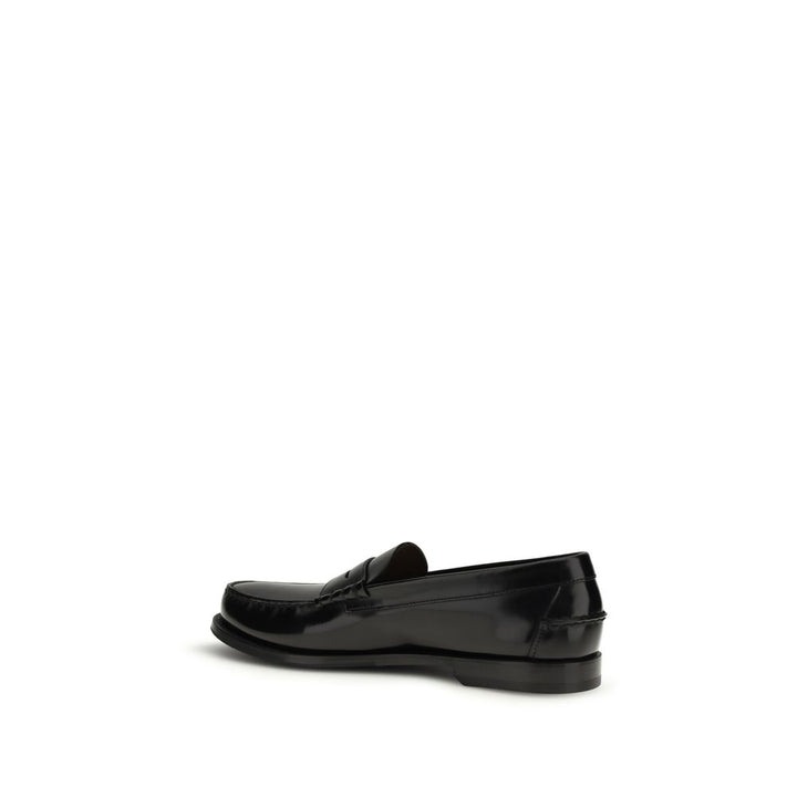 Black Calf Leather Bos Taurus Slip-On Loafers