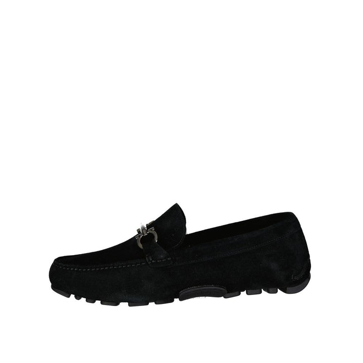 Black Leather Slip-On Loafers