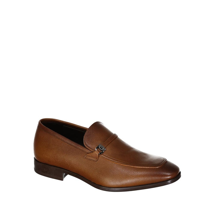 Brown Leather Slip-On Loafers