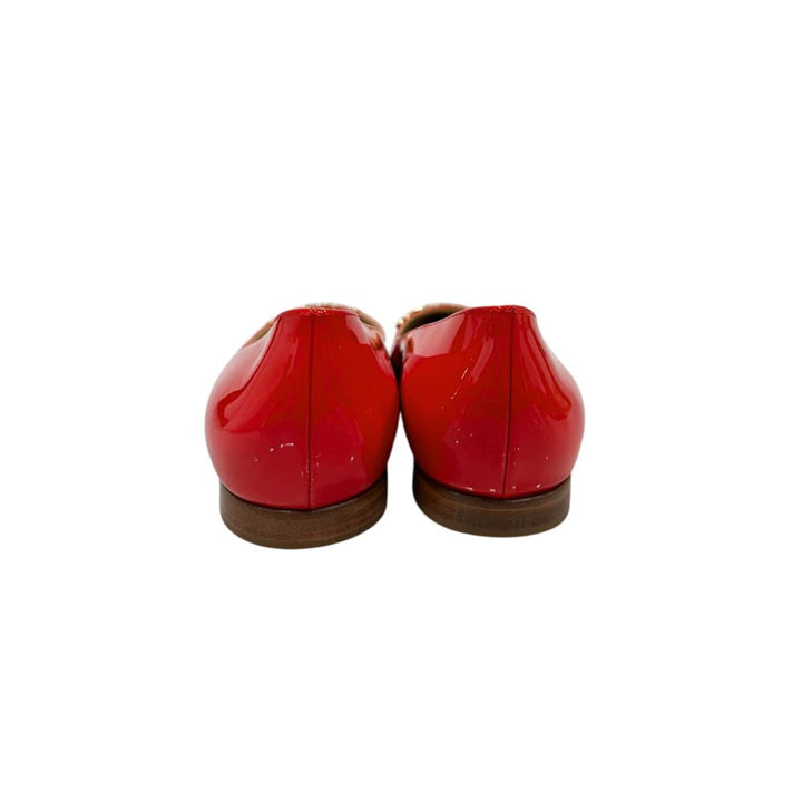 Red Leather Women Sandal