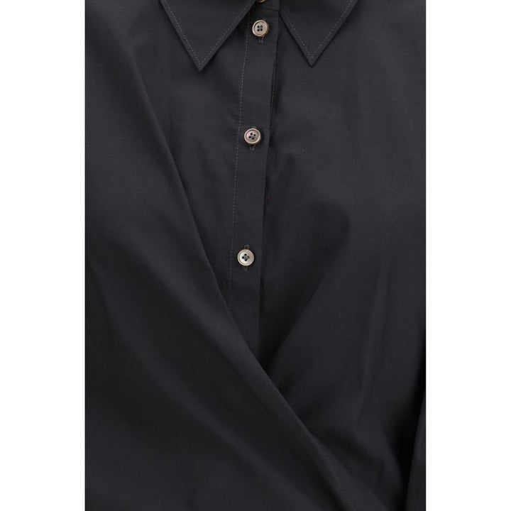 Black Cotton Dress Shirt