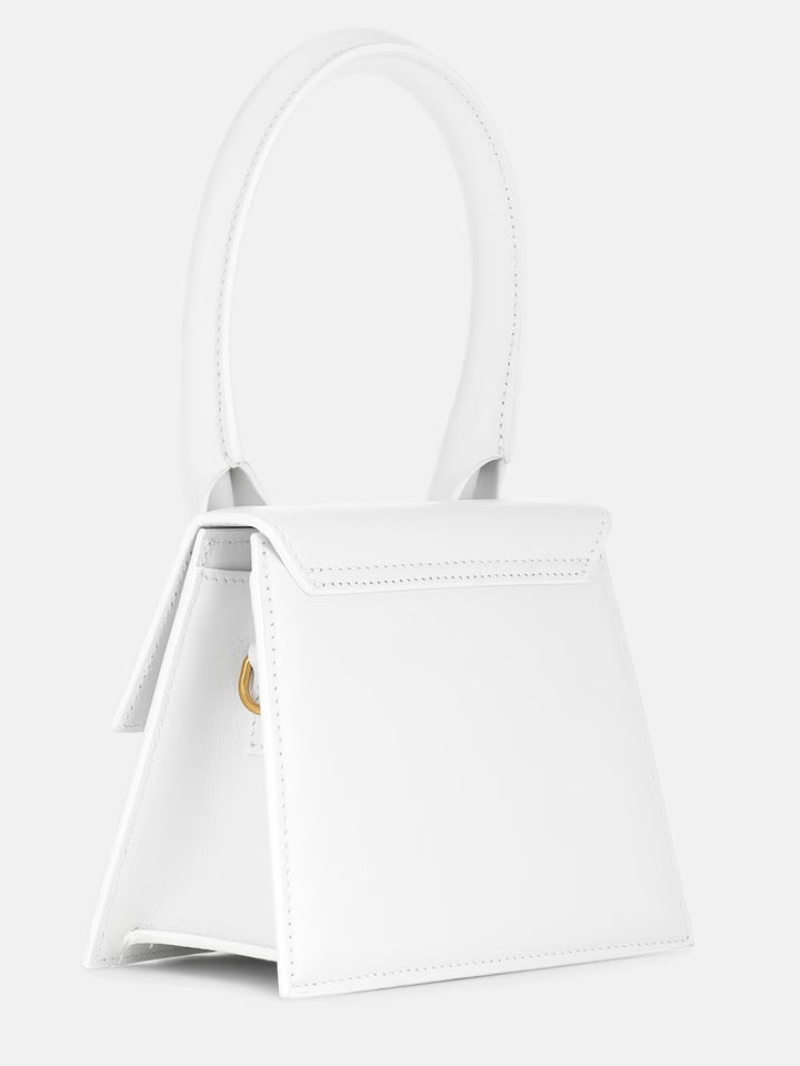 White Leather Le Chiquito moyen bag