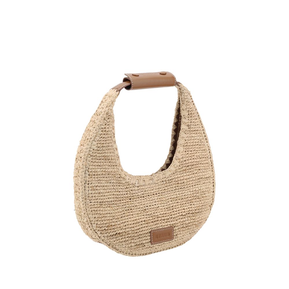 Beige Raffia Shoulder Bag