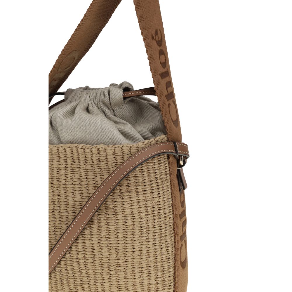 Beige Raffia Backet Bag