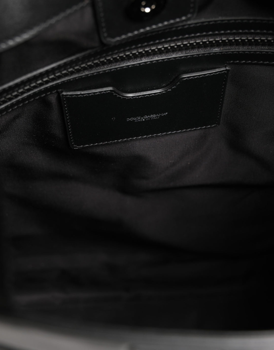 Black Leather #DGFamily Patch Shopping Tote Borse Bag