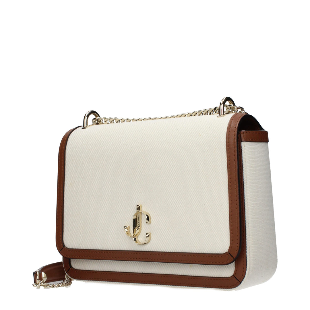 Beige Fabric Crossbody Bag