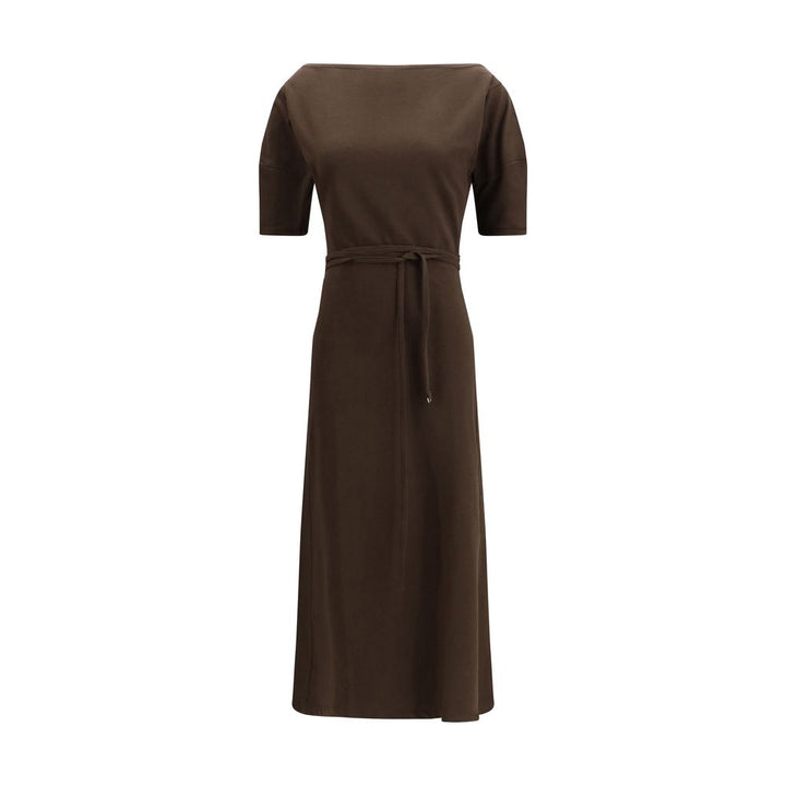 Brown Cotton Casual Dress