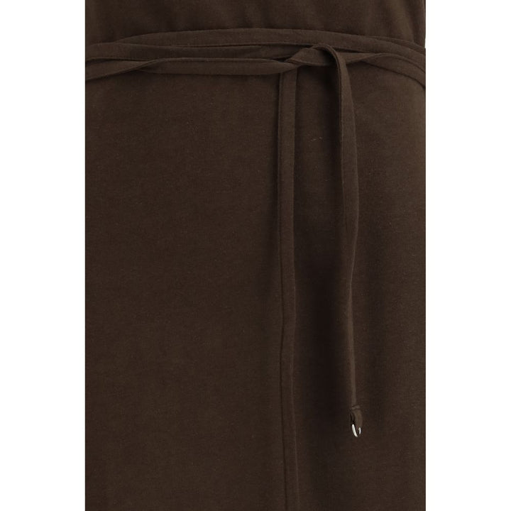 Brown Cotton Casual Dress