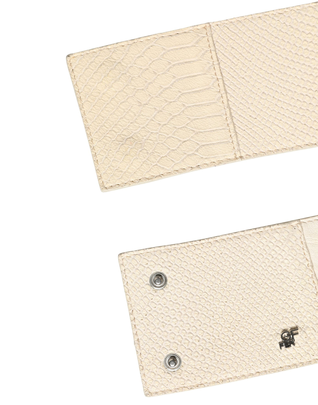 Off White Waxed Cotton Wide Fashion Waistband Belt