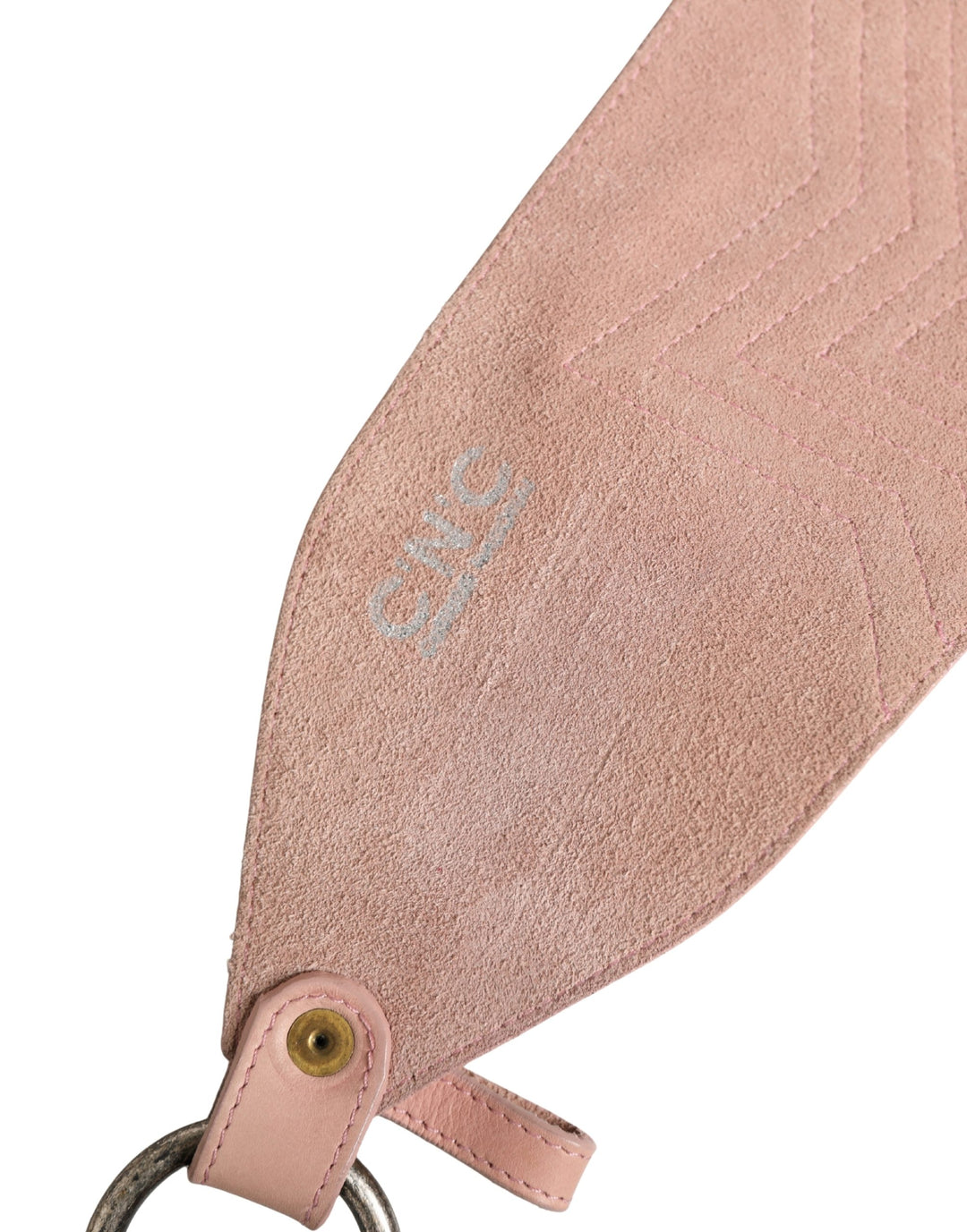 Light Pink Leather Wide Waist Round Buckle Belt