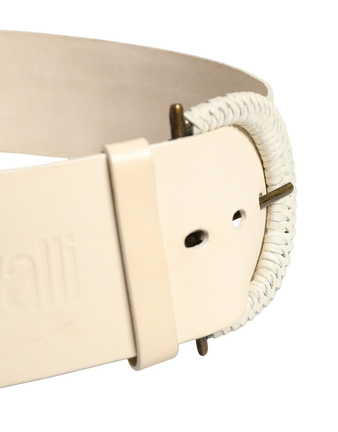 Off White Leather Waist Women Cintura Buckle Belt