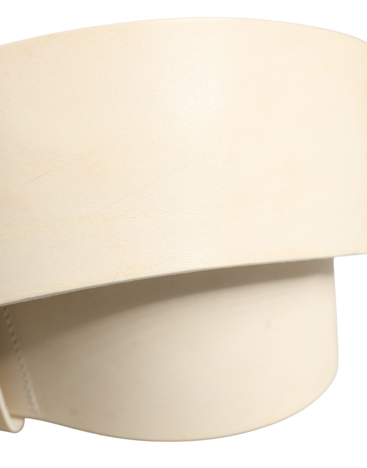 Off White Leather Waist Women Cintura Buckle Belt