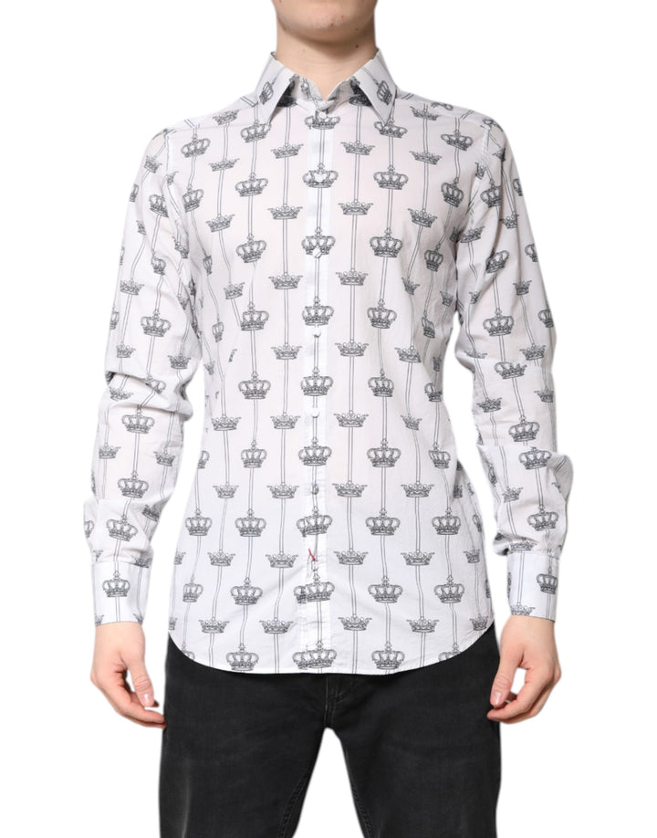 White GOLD Crown Cotton Dress Formal Shirt