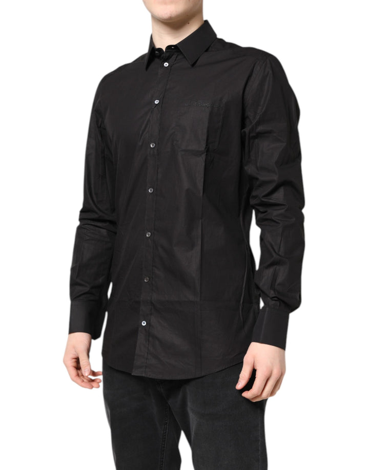 Black GOLD Cotton Collared Formal Dress Shirt