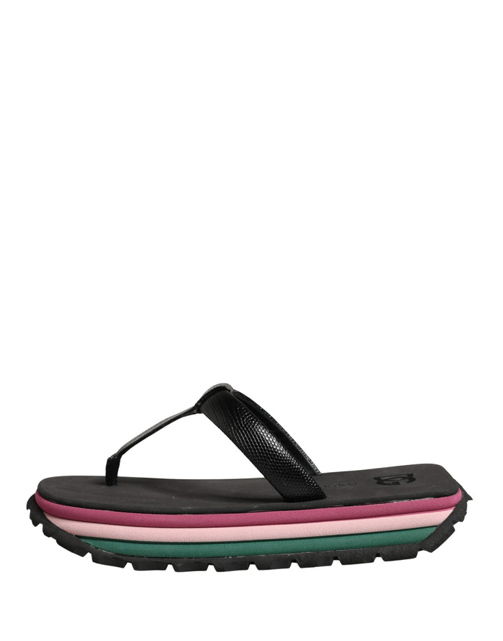 Multicolor Rubber Chunky Flip Flop Shoes