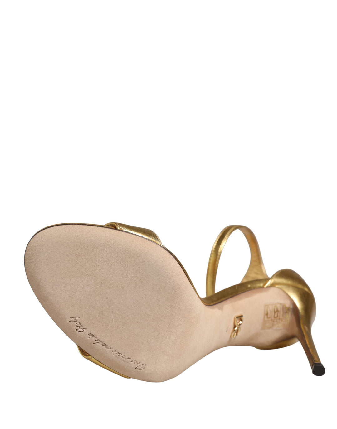 Gold Leather Keira High Heels Sandals Shoes