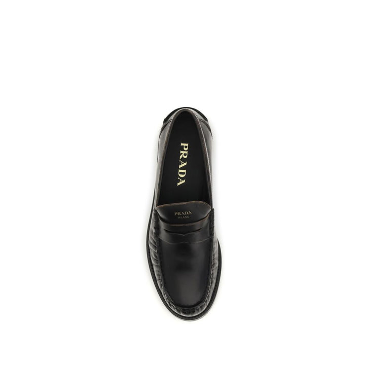 Black Calf Leather Bos Taurus Slip-On Loafers