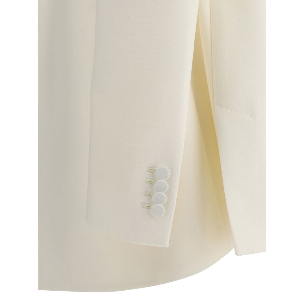 Beige Fleece Wool Blazer