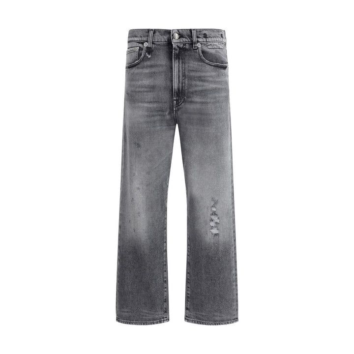 Gray Cotton Boyfriend Jeans