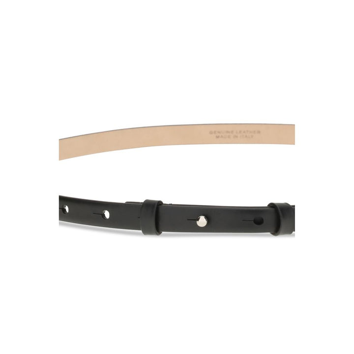 Black Leather Thin Belt